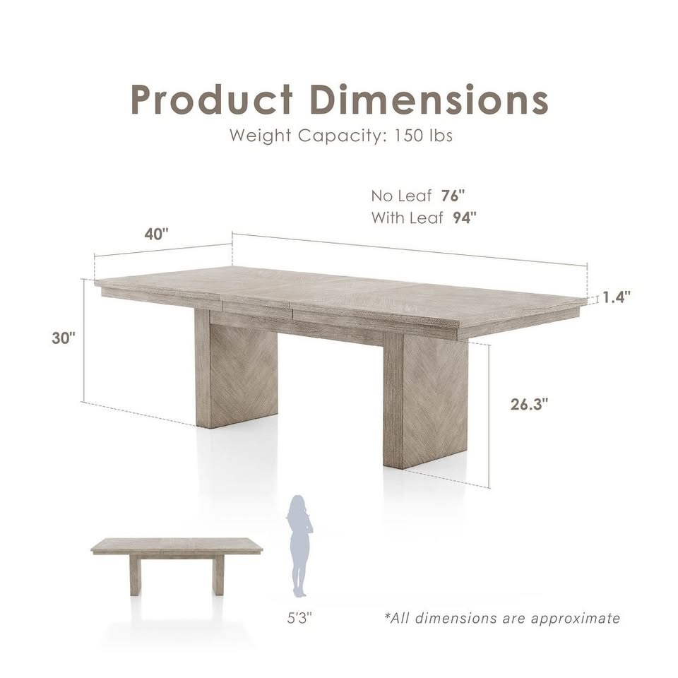 Yetaria Modern Farmhouse Dining Table