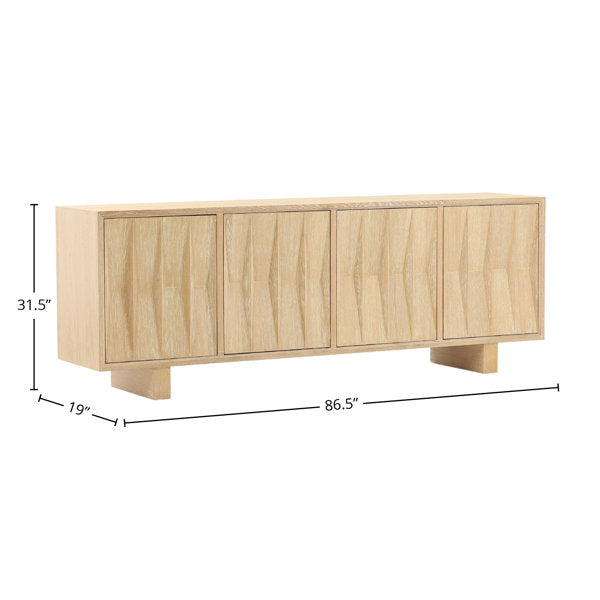 Ximena 87" Wide Sideboard, Light Natural - Grade A