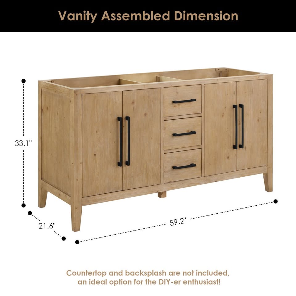 Altair Laurel 59.2" Double Bathroom Vanity Base