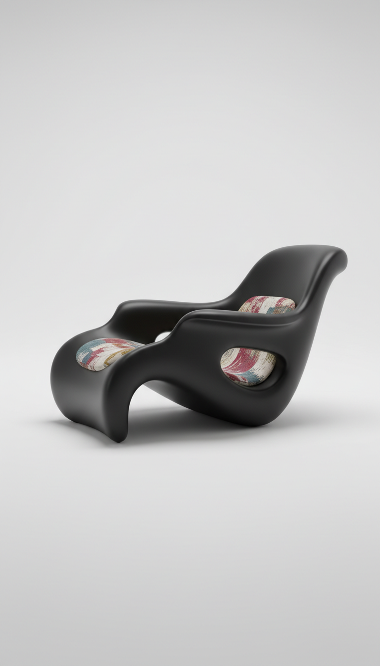 Onyx Black sculptural lounge chair