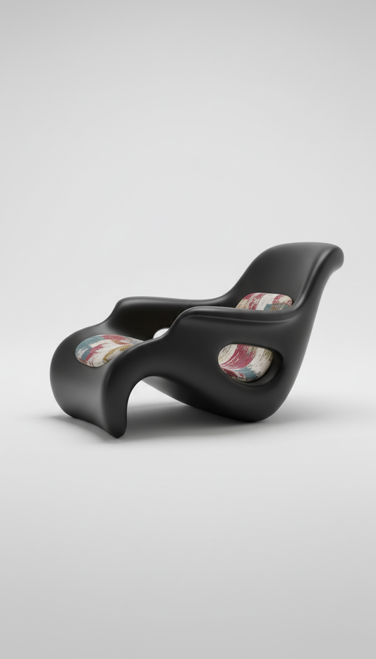 Onyx Black sculptural lounge chair