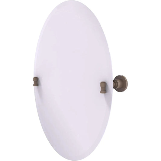 Allied Brass WS-91-SHB Frameless Oval Tilt Mirror, Shaded Beige
