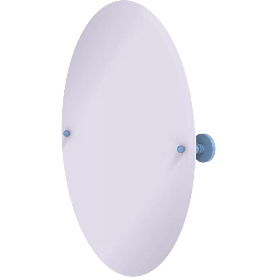 Allied Brass P1091-FTB Frameless Oval Tilt Mirror, Flat Troll Blue
