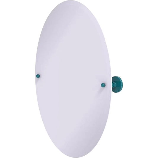 Allied Brass P1091-GLT Frameless Oval Tilt Mirror, Glokzin Teal