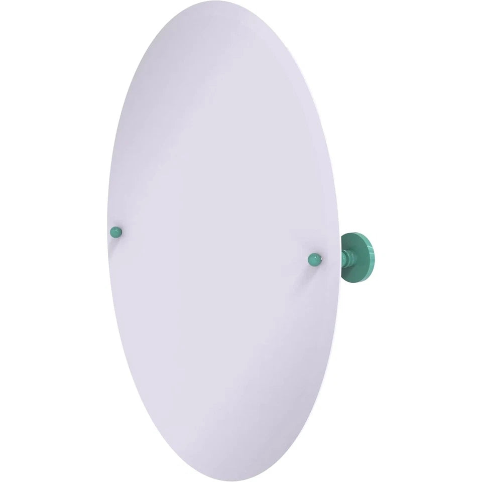 Allied Brass P1091-SFG Frameless Oval Tilt Mirror, Sea Foam Green