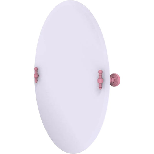 Allied Brass RW-91-PNK Frameless Oval Tilt Mirror, Pink