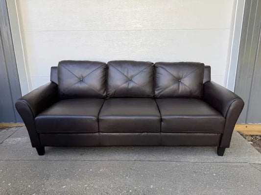 Stanton 78.7" Faux Leather Tufted Sofa